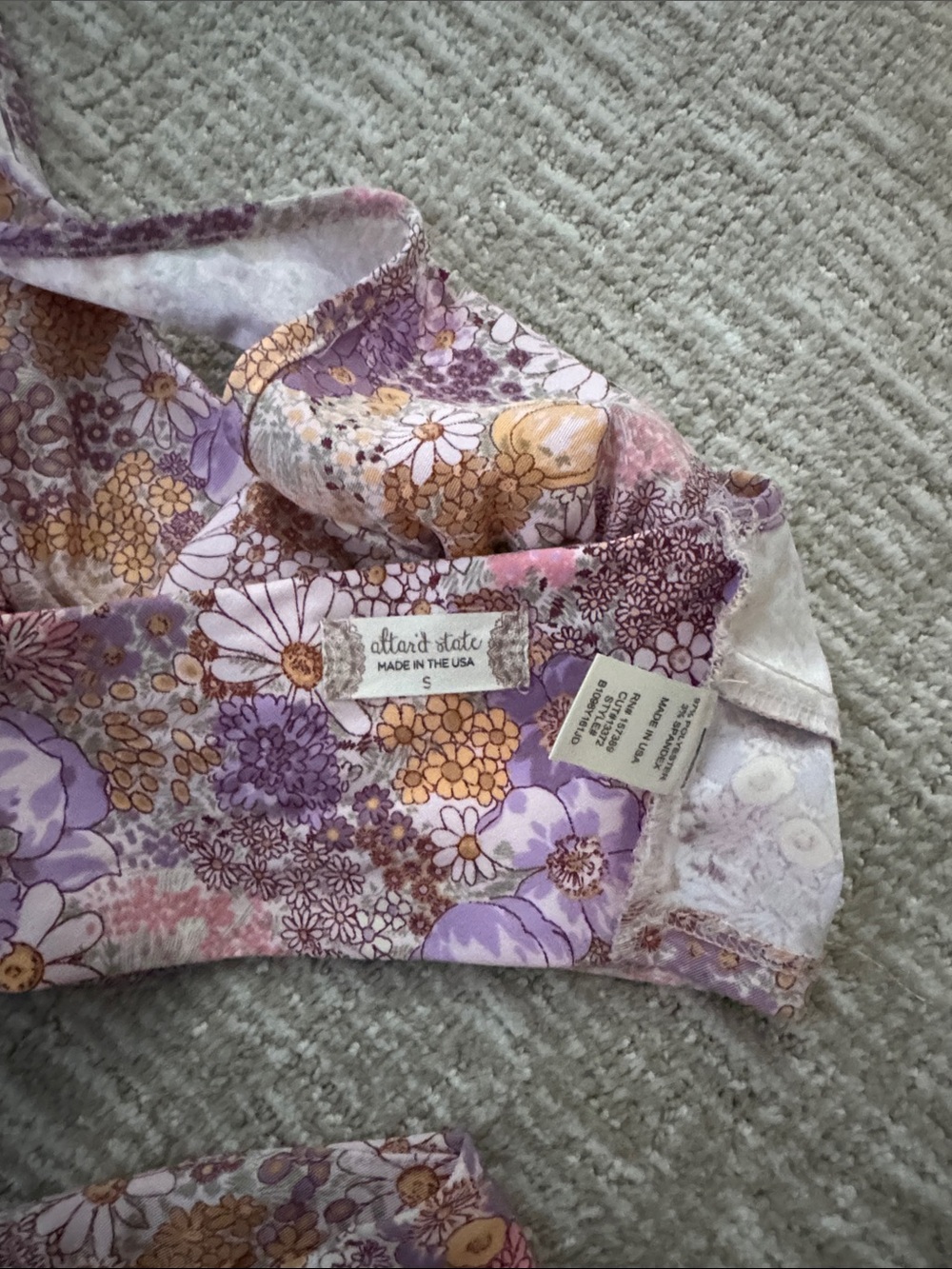 Altar'd State Lavender Floral Halter Set with Pink and Yellow Accents - Picture 5 of 5